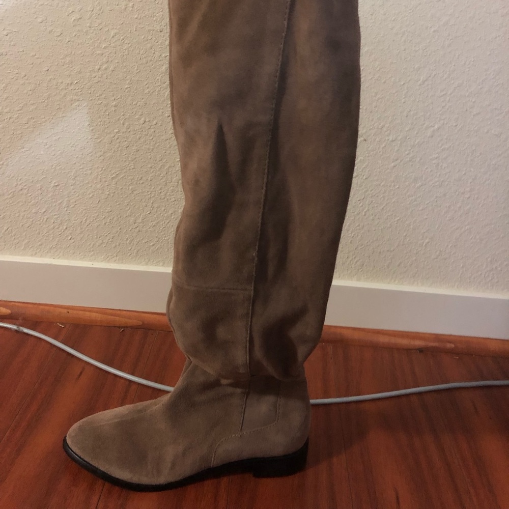 Over the knee suede boots
